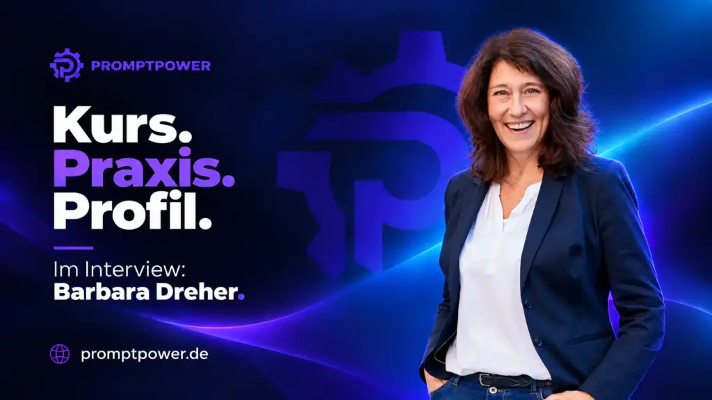 Titelbild der PromptPower-Serie Kurs. Praxis. Profil. mit Barbara Dreher im Interview